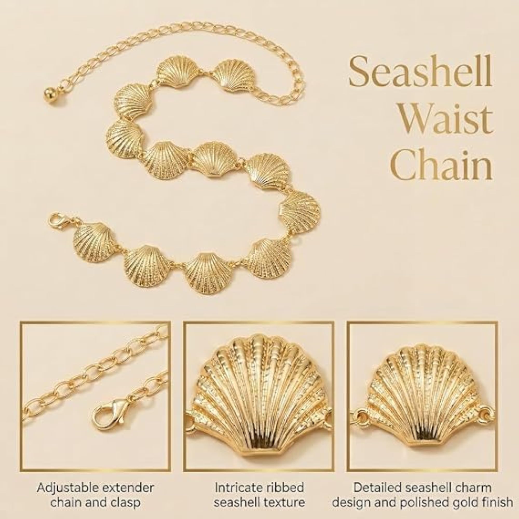Women's Traditional Gold Plated Waist Chain, Kamarband